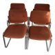 Vintage 70s orange tubular chairs