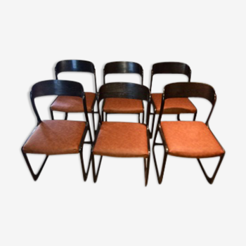 Set of 6 Baumann sled chairs