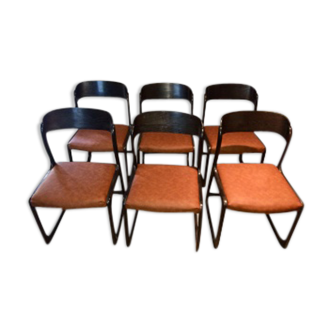 Set of 6 Baumann sled chairs