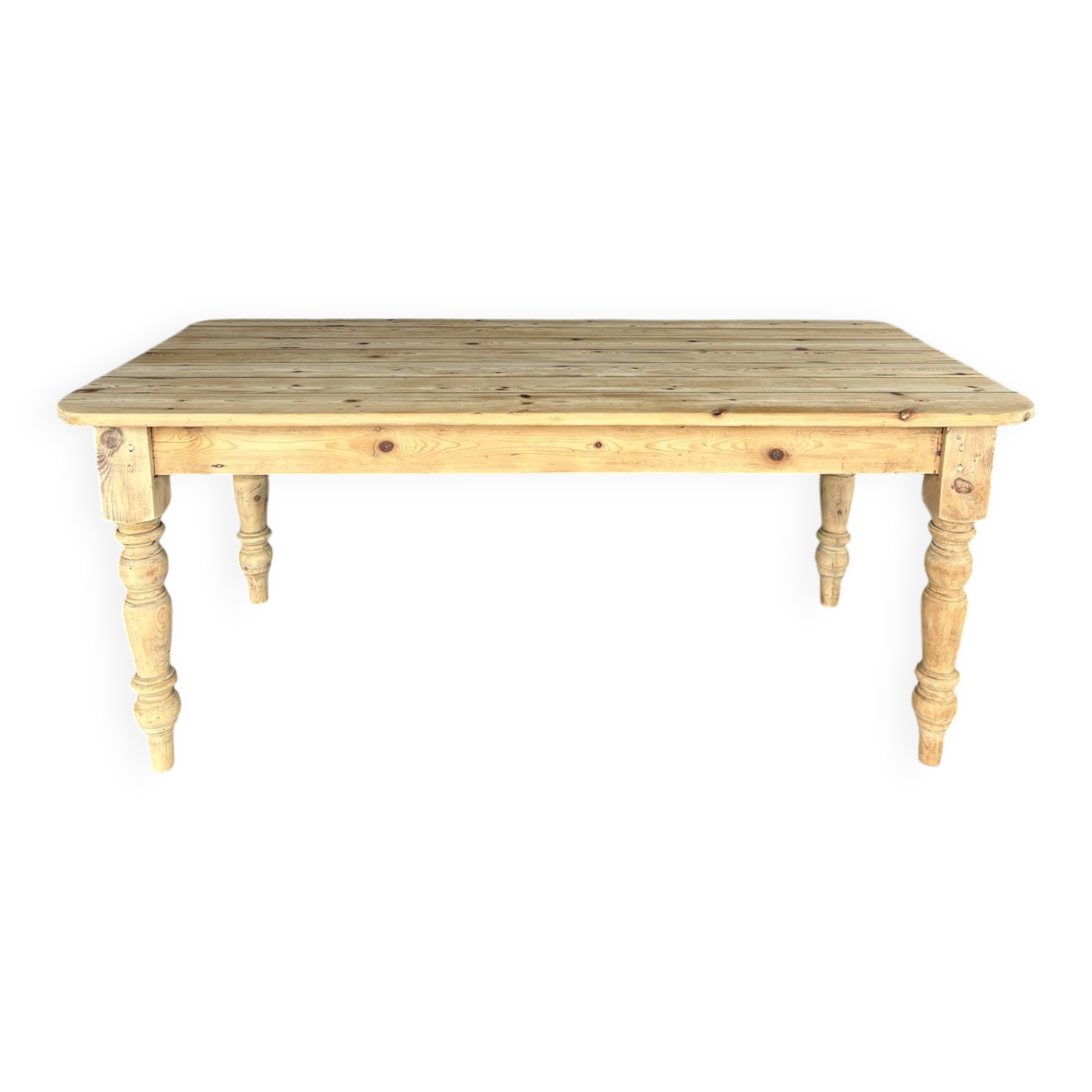 Raw wood dining table