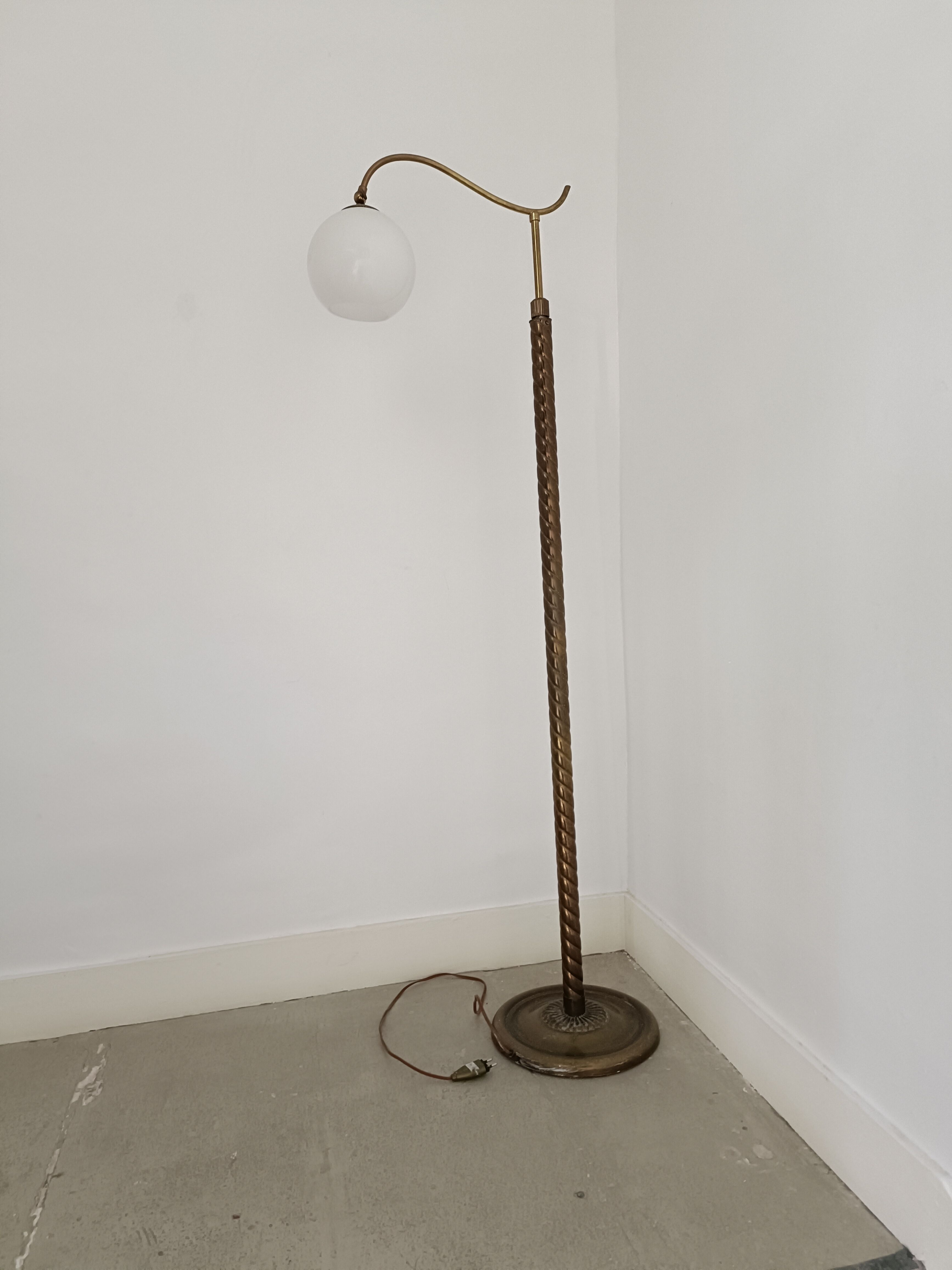 Old brass floor lamp