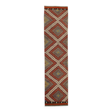 Turkish Handmade Vintage Anatolian Kilim 81 cm x 337 cm
