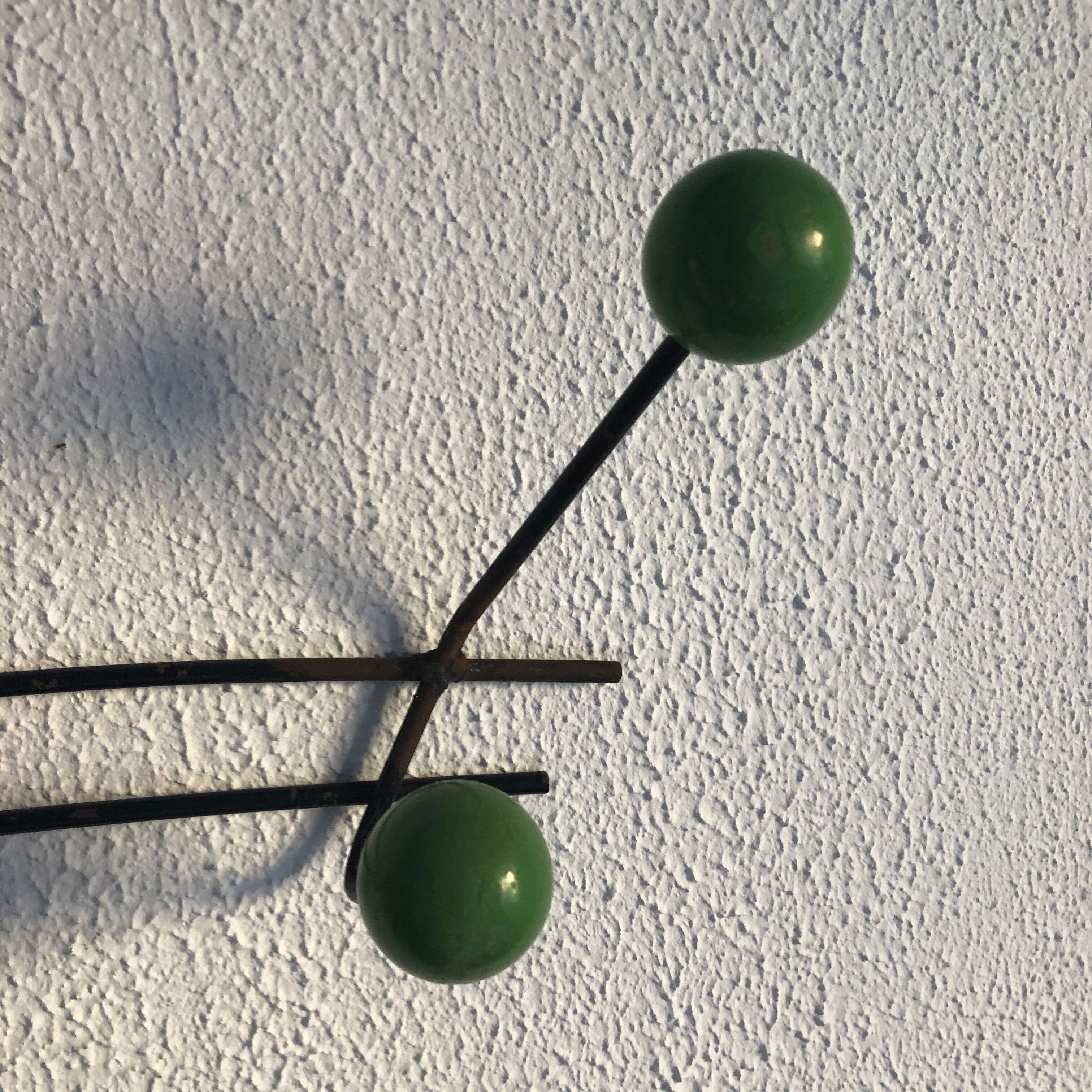 Coat rack 6 patères vintage balls 1960 - 50 cm