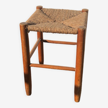 Rattan brutalist stool