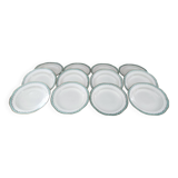 Lot de 12 assiettes creuses en faïence Longwy France modèle Trianon