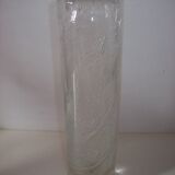 Vintage scroll vase in blown and bubbled glass