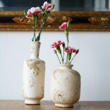 Set of 2 rustic ceramic vases