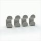 Set of Four Vintage Gedy Hooks in White Italy 1970s