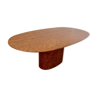 Large red marble table from Alicante Italian design from the 70s vintage