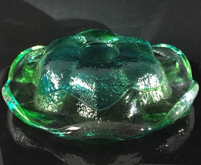 Large blue-green ashtray, Daum type