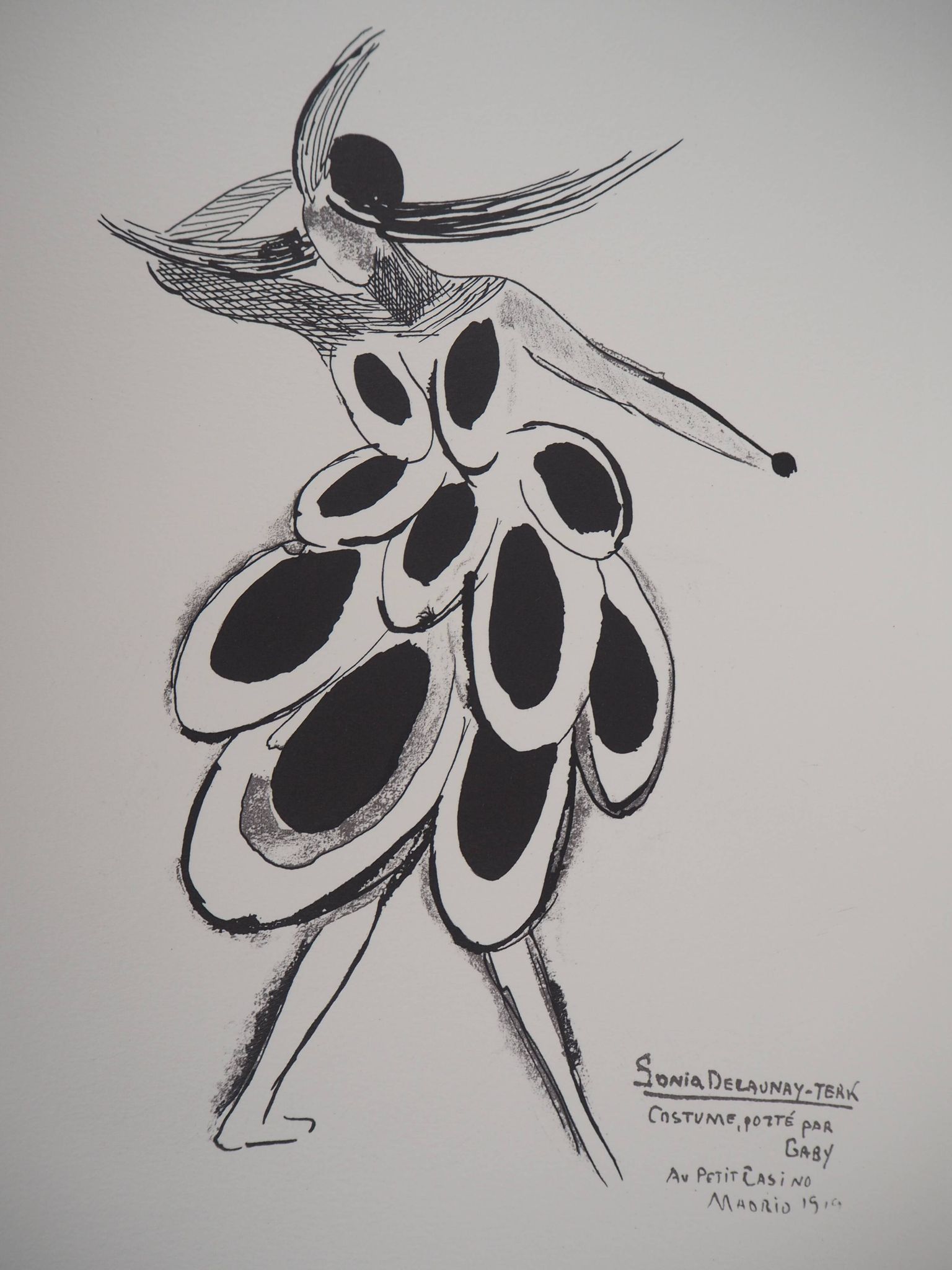 Sonia delaunay : robe espagnole - lithographie signée