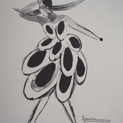 Sonia delaunay : robe espagnole - lithographie signée