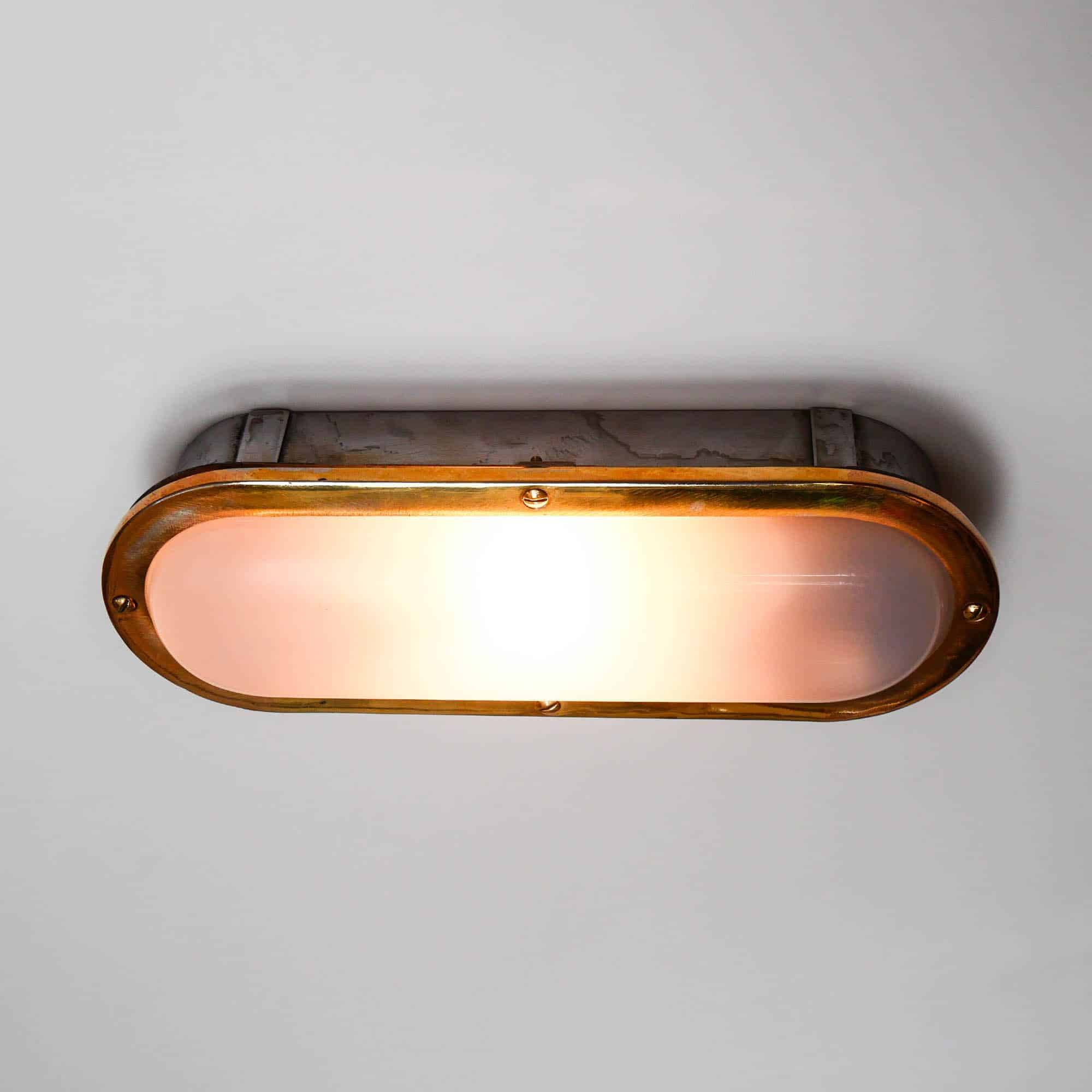 Old elongated barge wall light