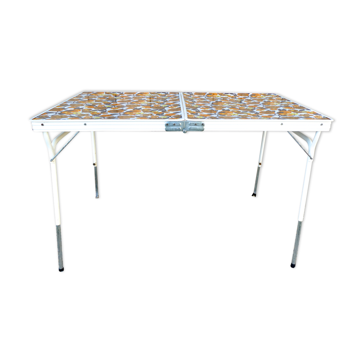 Suitcase camping table, foldable and adjustable, from the 70s