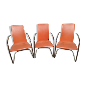 Lot de 3 chaises en métal