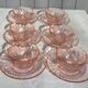 6 cups/under cups pink glass "rosaline" Arcoroc France - vintage