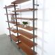 Mid Century Olof Pira Zweden teak modulair LP wandsysteem