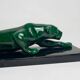 Art Deco, green ceramic panther sculpture circa 1930.