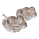 Pair of crystal salt cellars from Daum France with box and spoon.