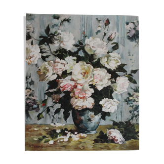 Huile sur toile Bouquet