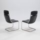 Paire de chaises cantilever en cuir par Mauser Werke Waldeck, Allemagne de l'Ouest, 19