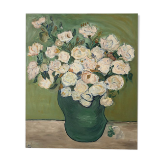 Peinture huile bouquets fleurs