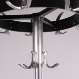 Vintage chrome standing coat rack with umbrella rack