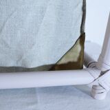 Rattan and canvas magazine rack