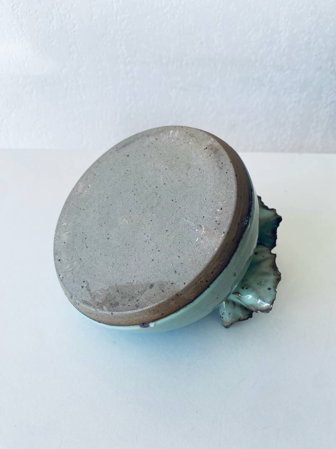 Signed stoneware flower vase