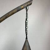 Patinated rustic copper and steel floor lamp with lantern, Indonesia 1980s