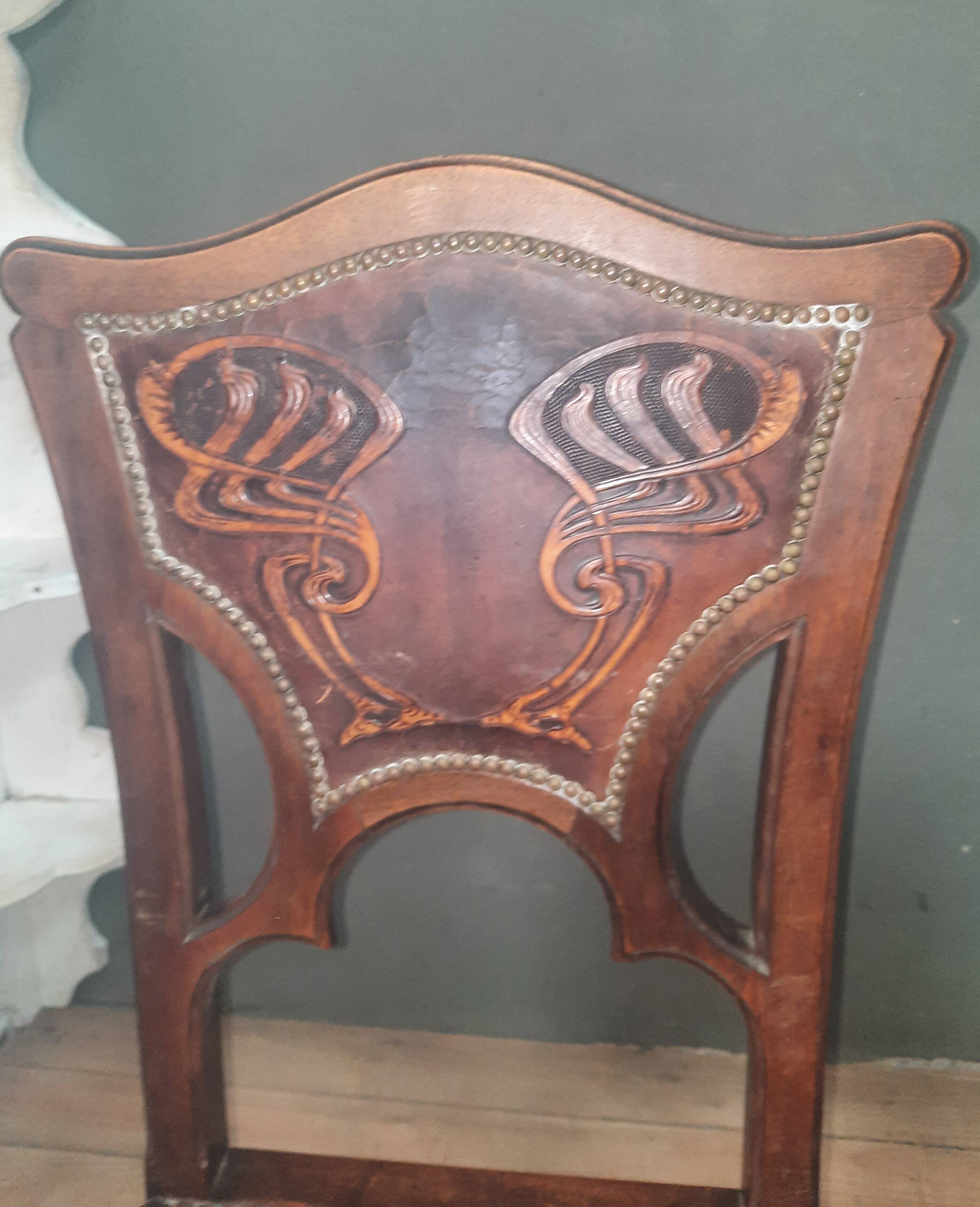 Paire  de chaise Art Nouveau