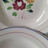 Trio of K&G Lunéville soup plates – Chantilly model, hand-painted