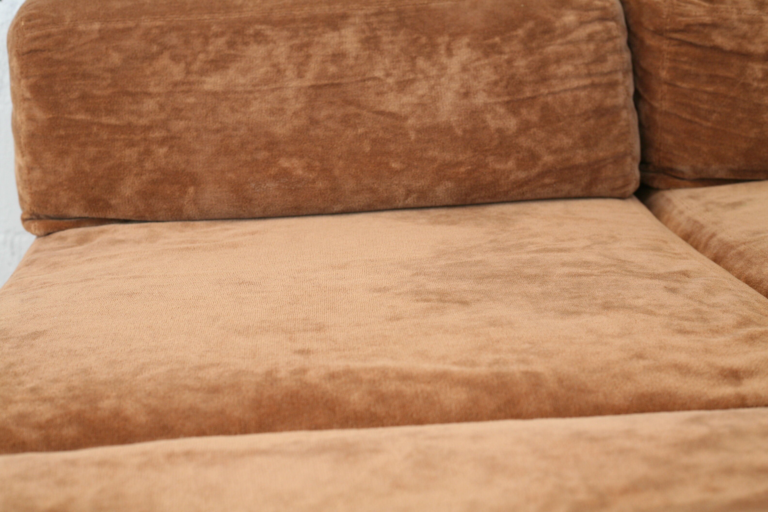 70s modular sofa, light brown velvet