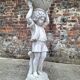 Antique cherub statue for garden, vintage plant holder