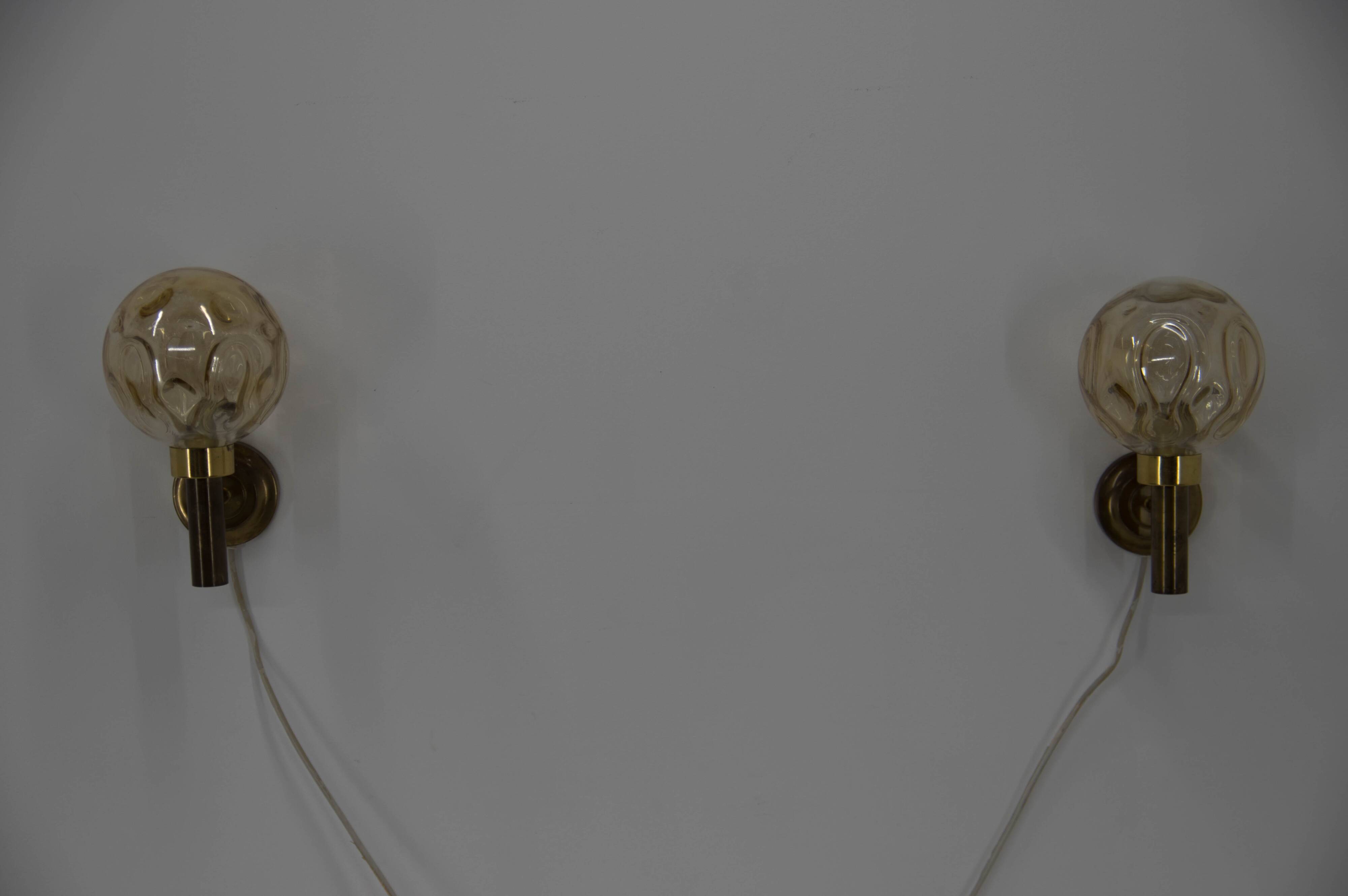 Set of Two Wall Lamps, Denmark, 1970s