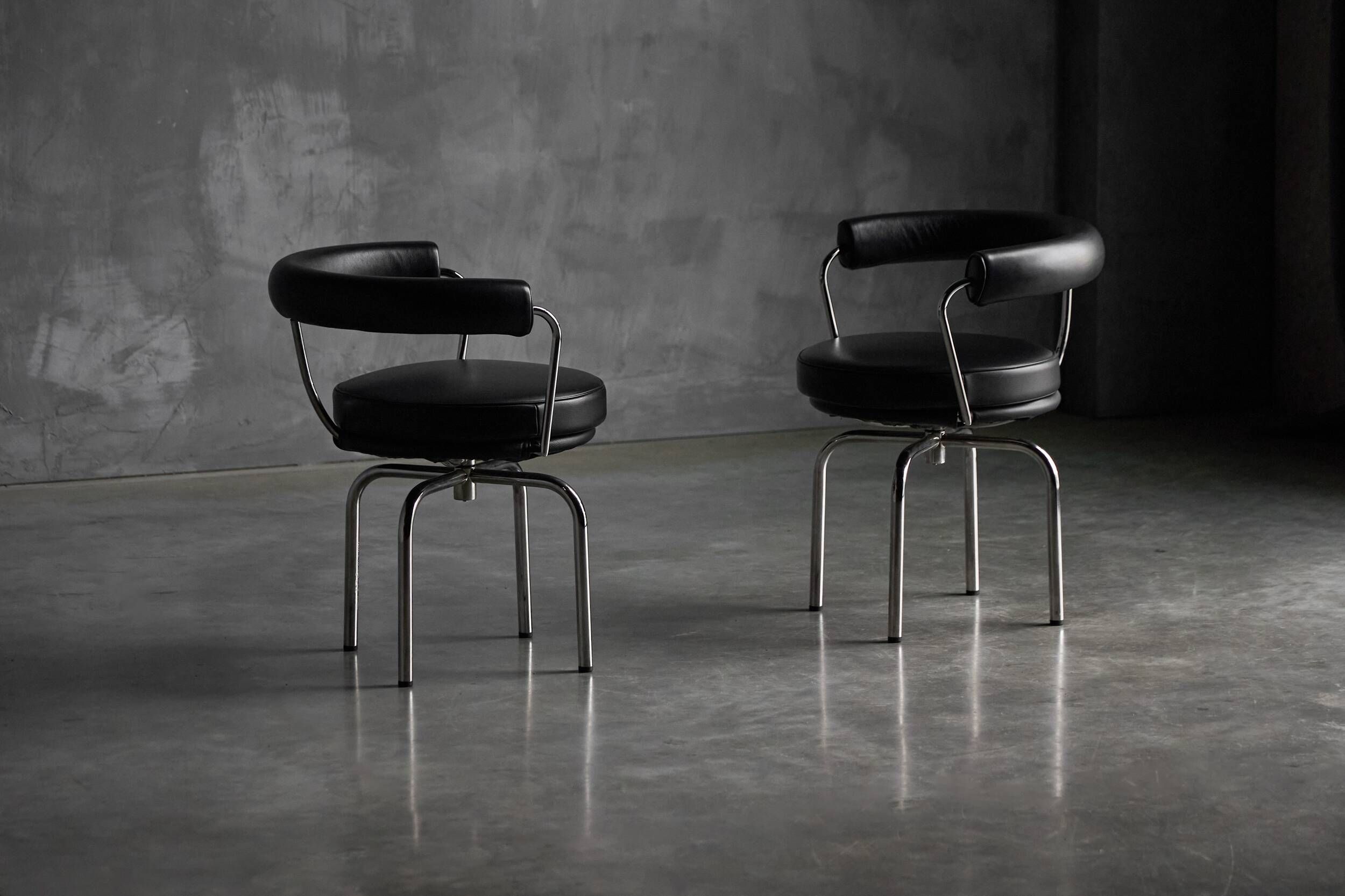 LC7 chairs by Charlotte Perriand, Le Corbusier and Pierre Jeanneret, 1980s