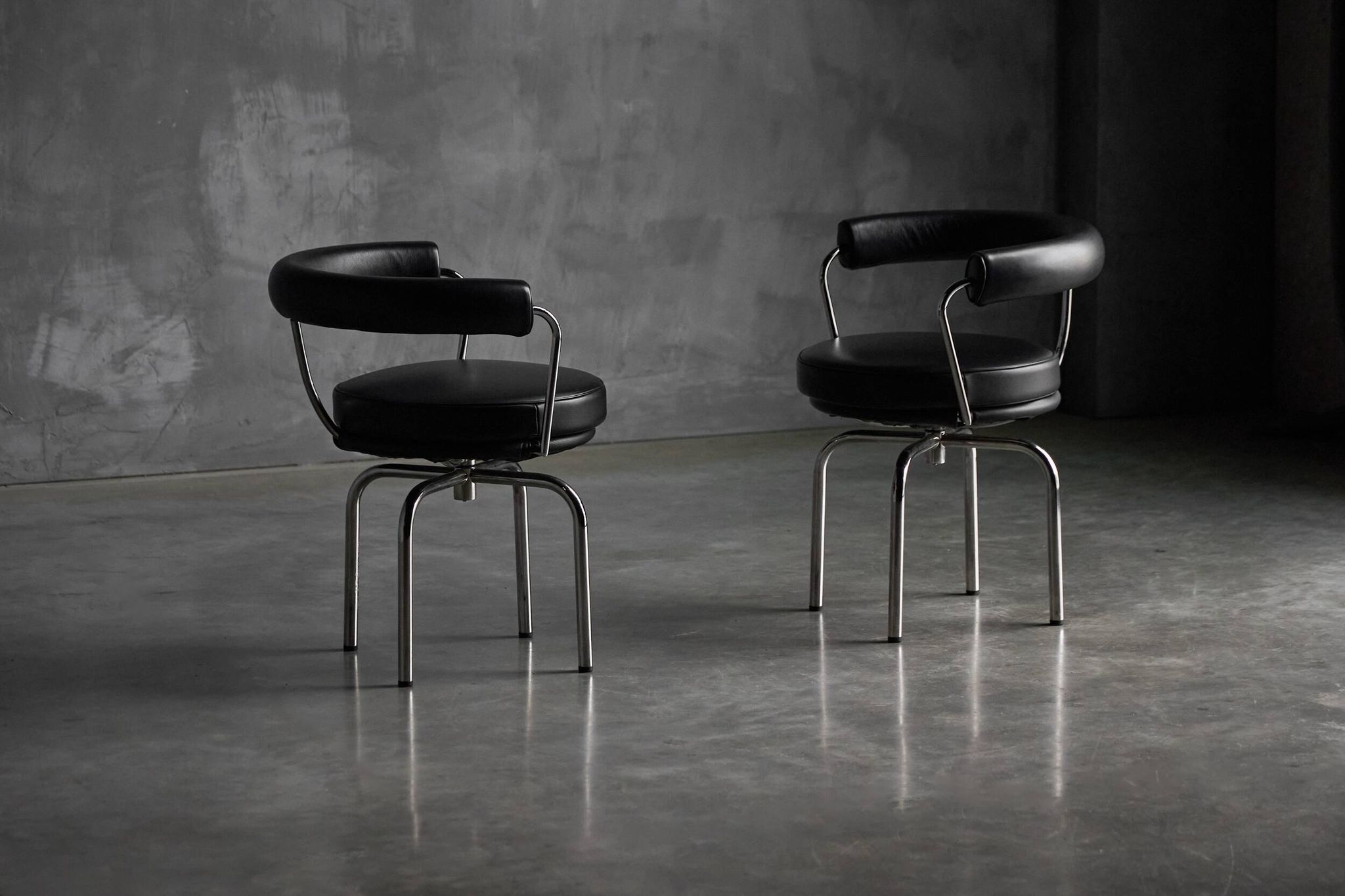 LC7 chairs by Charlotte Perriand, Le Corbusier and Pierre Jeanneret, 1980s