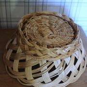 Large vintage woven wicker basket