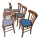 Série de 6 chaises bistrot françaises peintes