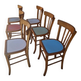 Set of 6 painted French bistro chairs.