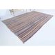 Tapis kilim turc vintage en laine et coton violet noué à la main