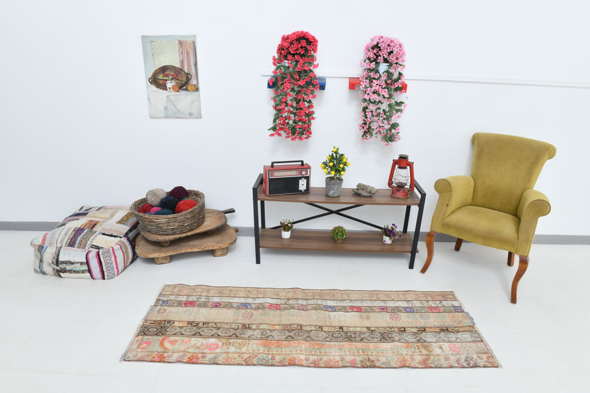 2x6 short vintage runner rug, 71x195cm