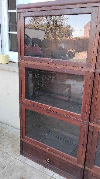 Large modular vintage display cabinet pierre cruiege for martin du