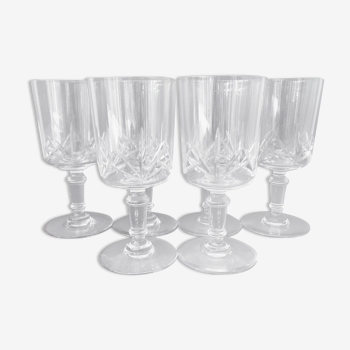 Set 6 verres à vin en cristal taillé