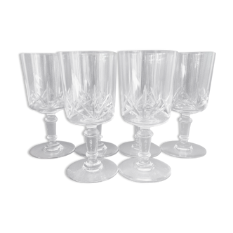 Set 6 cut crystal wine glasses