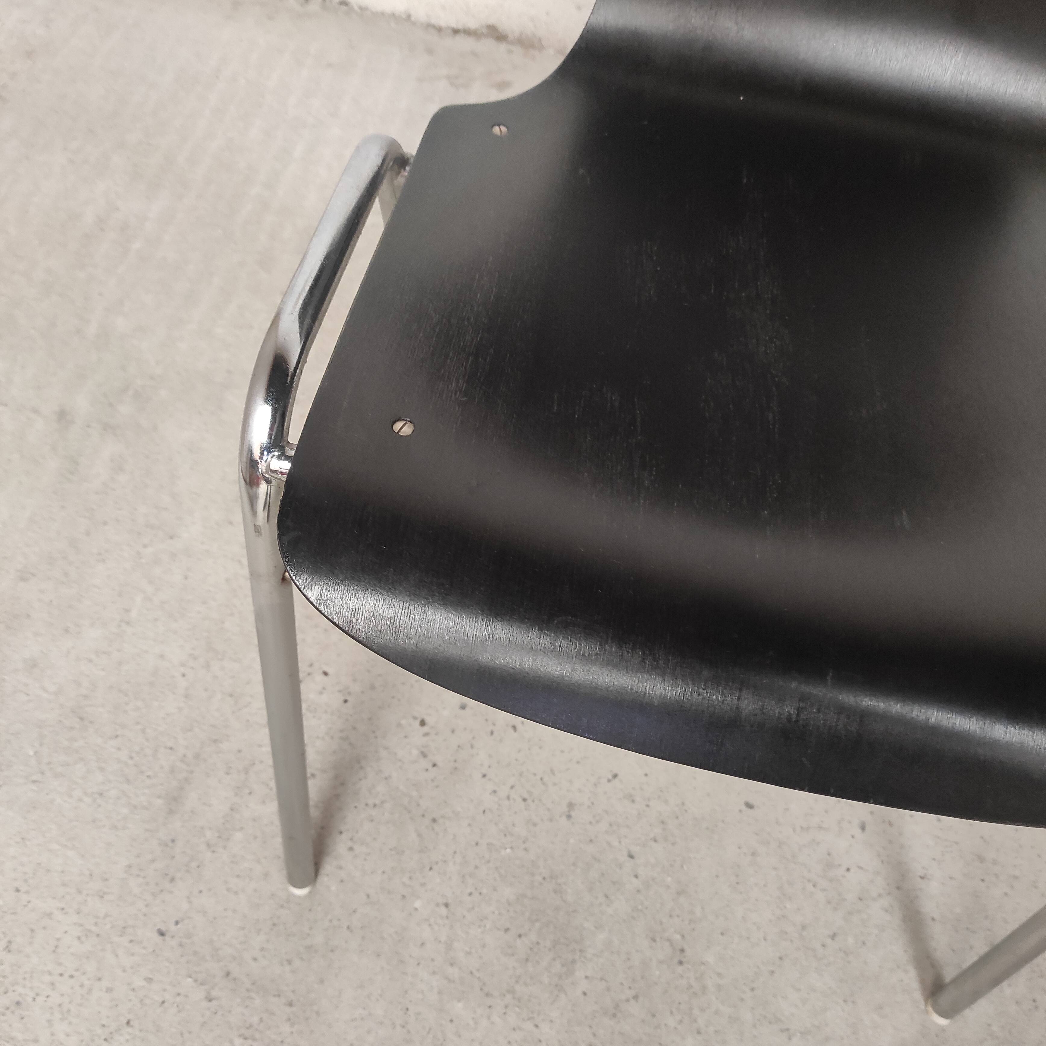 6 chaises plywood et chrome