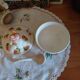 Sarreguemines slip sugar bowl