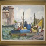 oil painting on canvas, marine signed J. Mary, La Rochelle