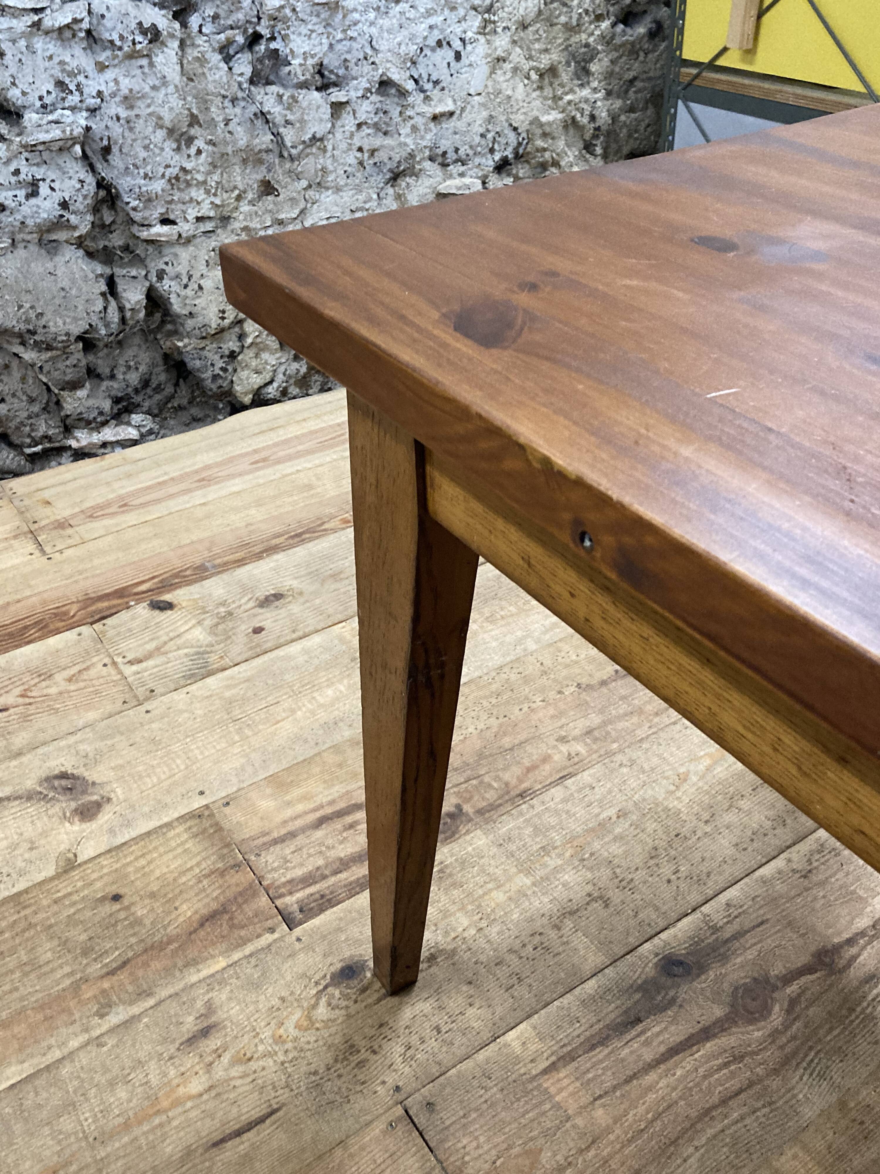 Rectangular farmhouse table 120cm wooden from the 60s /70s / dining table for 6 people