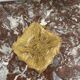 Empty pocket, Murano, Archimedes Seguso, yellow, gold, bubbled, stylized flower-forming, blown glass, Italy